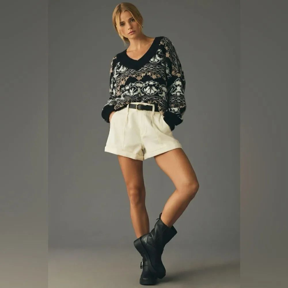 NWT Anthropologie Textured V-Neck Sweater